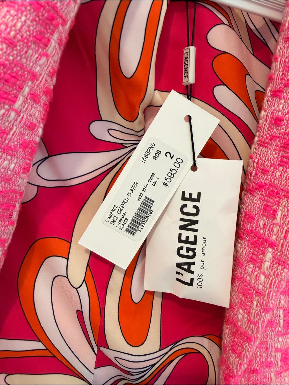 L'AGENCE Matching Set- Pink Tweed Blazer (NWT- Size 2) + Shorts (NWOT- Size 2) - Picture 12 of 16